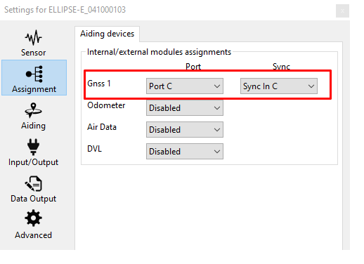 GNSS Aiding assignment ellipse