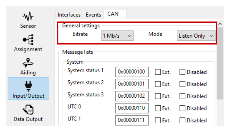 Ellipse Odometer Input Output CAN