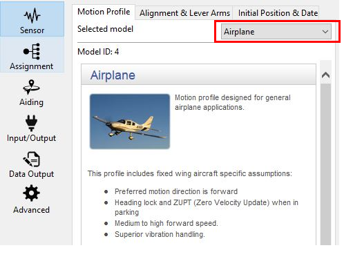 Airborne Applications Motion Profile