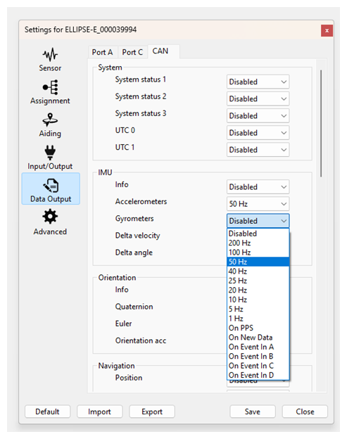 can data output ellipse