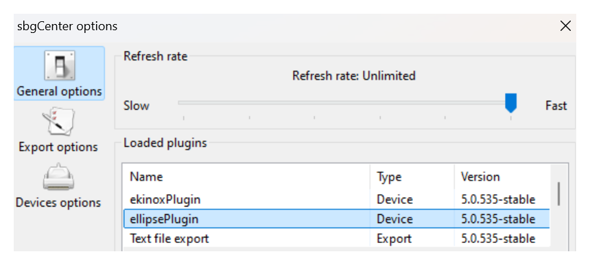 sbgCenter options - general