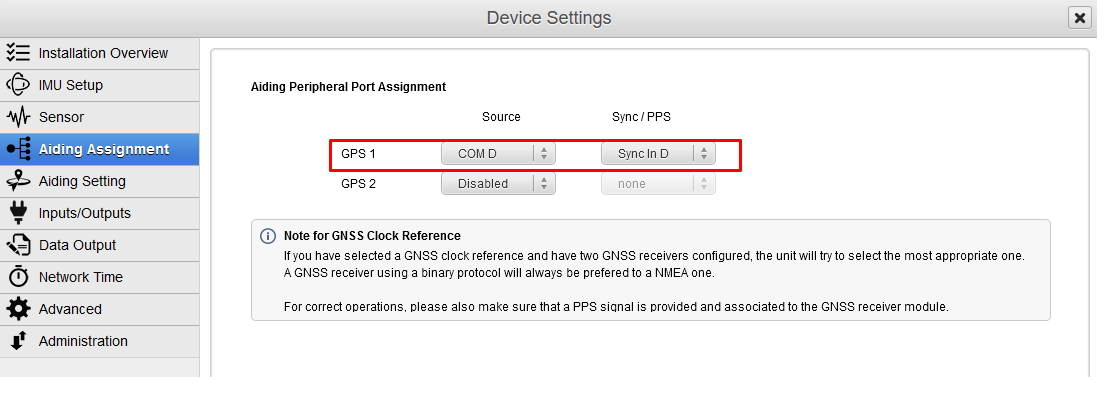 HPI GNSS aiding assignment