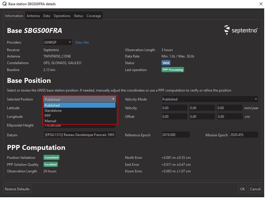 base station position